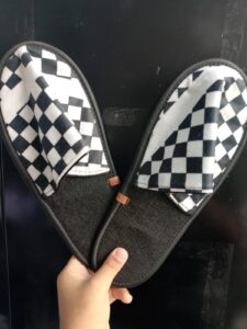 Chinelo Xadrez Preto e Branco