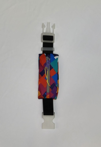 Mini Pochete Xadrez Colorida com Zíper Cinza com Fecho Leitoso