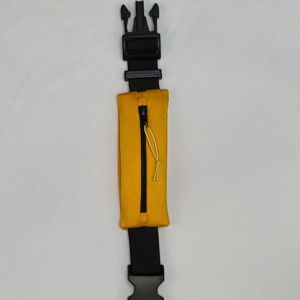 Pochete amarela com zíper preto
