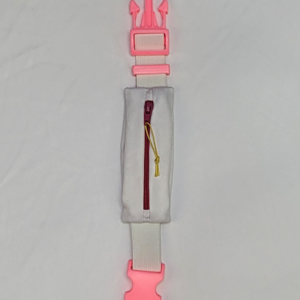 Mini Pochete Branca com Zíper Rosa