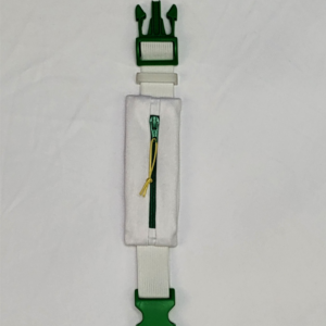 Mini Pochete Branca com Zíper Verde